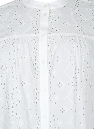 Puuvillainen paitamekko, jossa on englantilaista kirjontaa, Bright White, Packshot image number 2