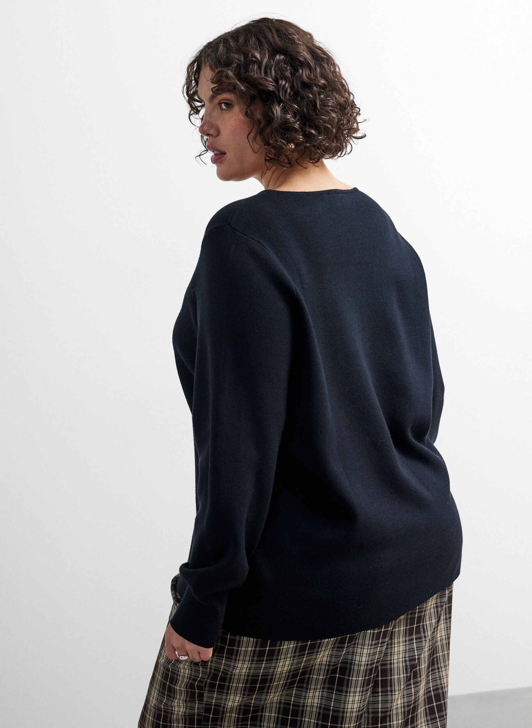ZizziNeuletakki kaksisuuntaisella vetoketjulla, Musta, Model image number 2