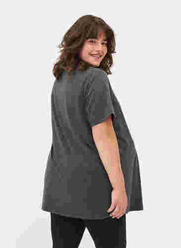Lyhythihainen äitiys t-paita puuvillasta, Dark Grey Melange, Model image number 1