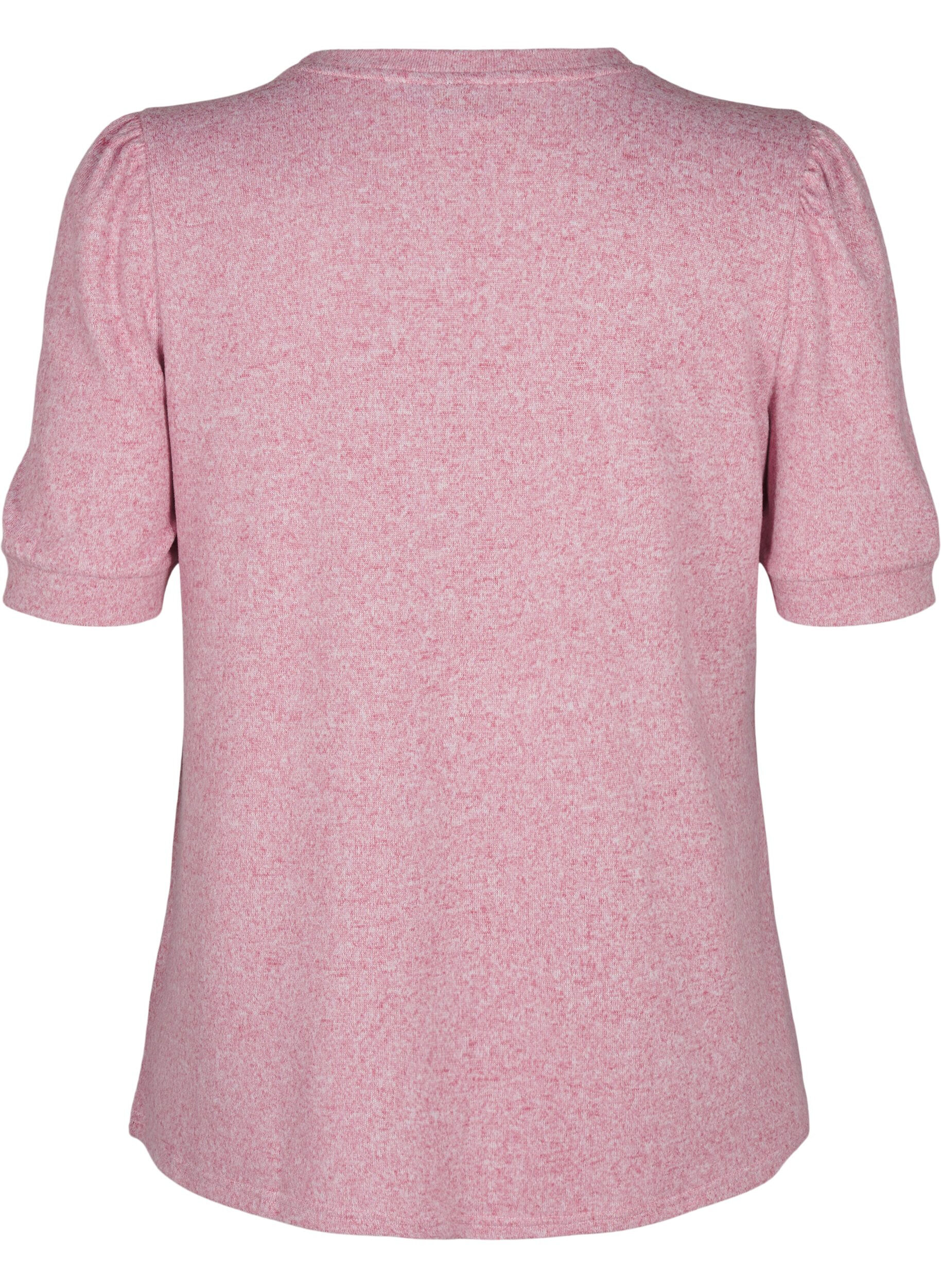 Zizzi Pusero nappidetaljilla ja lyhyill&auml; puhvihihoilla, Punainen, Packshot image number 1