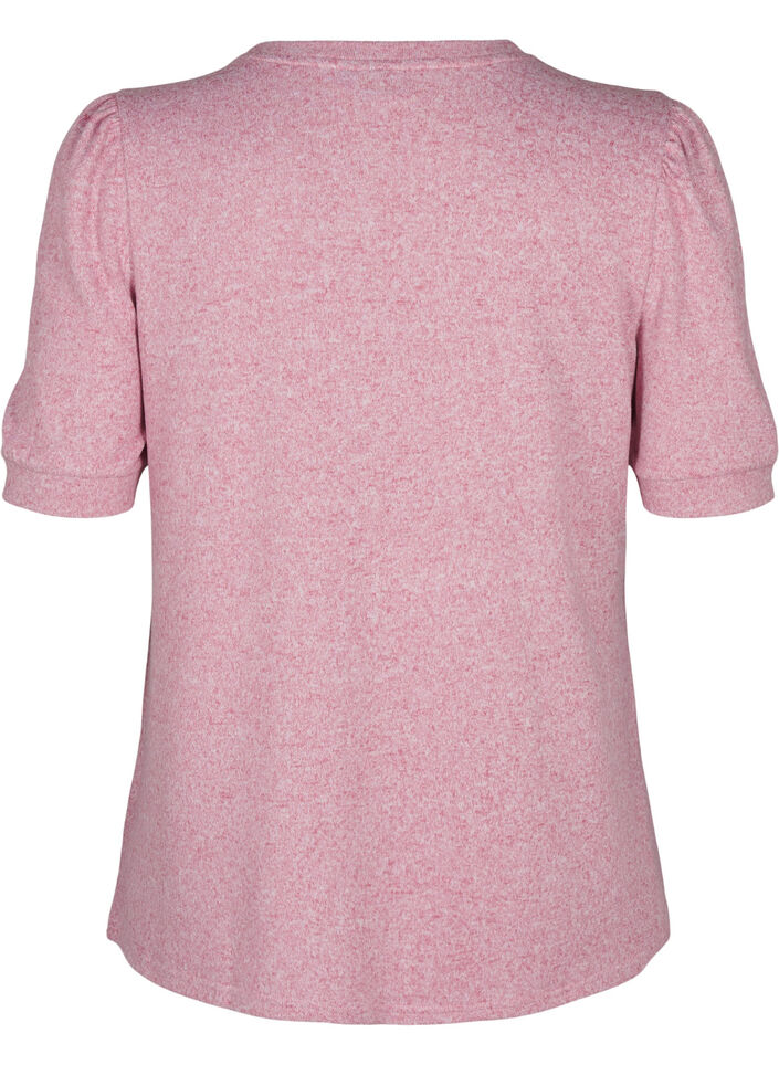 Pusero nappidetaljilla ja lyhyillä puhvihihoilla, Punainen, Packshot image number 1