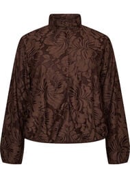 Bombertakki kukkakuvioisella jacquard-kuosilla, Ruskea
