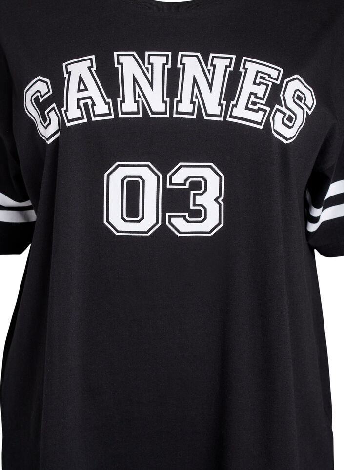 Sporttinen oversize-kokoinen college-T-paita, Musta, Packshot image number 2