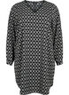 V-kauluksellinen mekko kuviolla, Black Graphic AOP, Packshot image number 0
