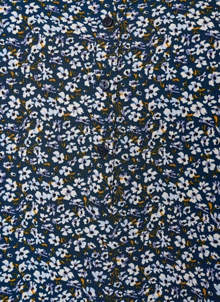 Pusero lyhyill&auml; hihoilla ja v-p&auml;&auml;ntiell&auml;, Sininen, Packshot image number 2