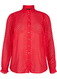 Paitapusero, jossa on röyhelöitä ja kuvioitu koostumus, Tango Red