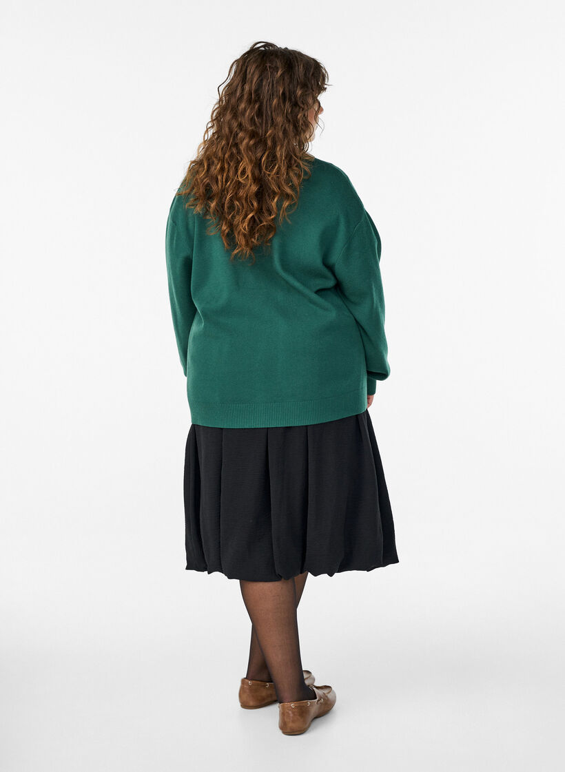 Polvimittainen pallohame joustavalla vy&ouml;t&auml;r&ouml;nauhalla, Musta, Model image number 1