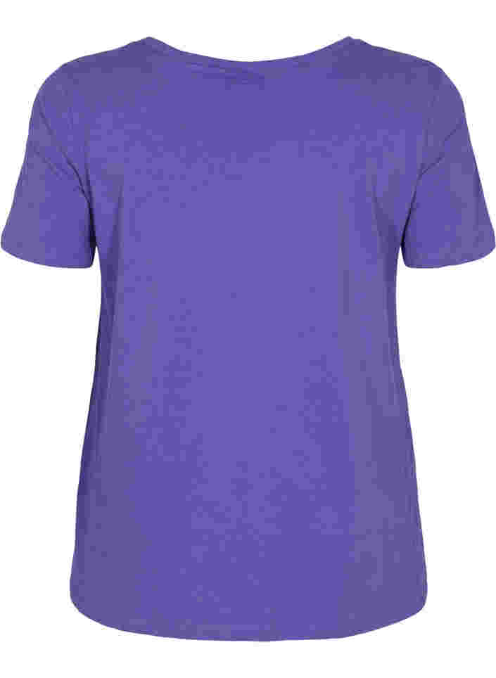 Yksivärinen perus t-paita puuvillasta, Ultra Violet, Packshot image number 1