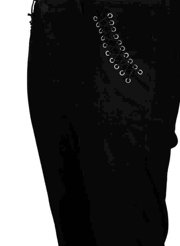 Super slim Amy-farkut nyörillä , Black, Packshot image number 2