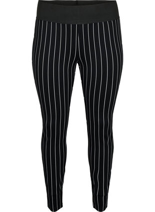 liituraita leggingsit, Black/White Stripes, Packshot image number 0