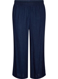 Leve&auml;lahkeiset pellava- ja viskoosihousut, Sininen