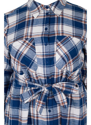 Ruudullinen paitamekko solmittavalla yksityiskohdalla, Blue White Check, Packshot image number 2