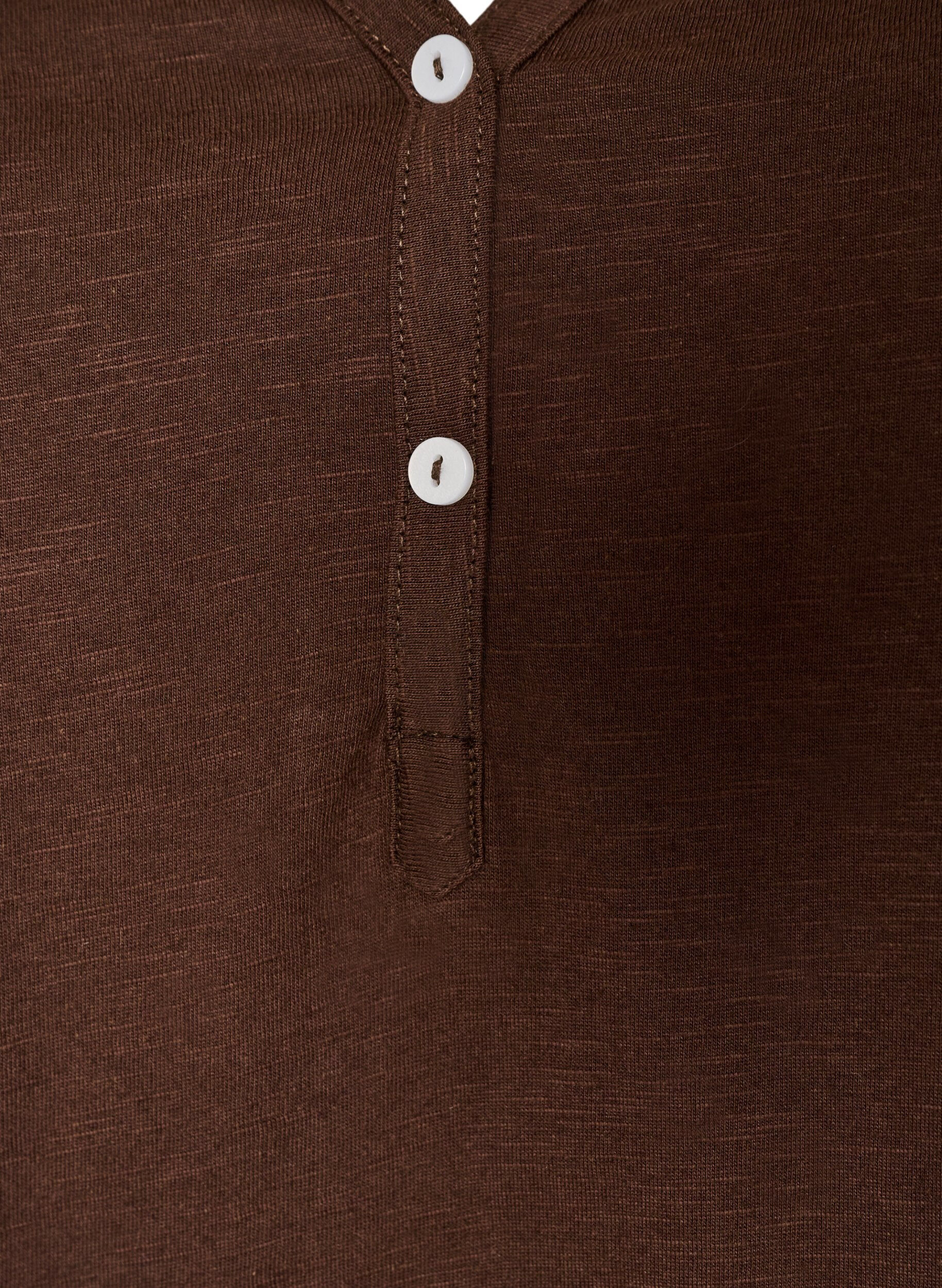 ZizziT-paita nappiyksityiskohdilla, Ruskea, Packshot image number 2