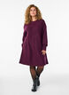 Lyhyt neulemekko V-muotoisella tekstuurikuviolla, Violetti, Model image number 1