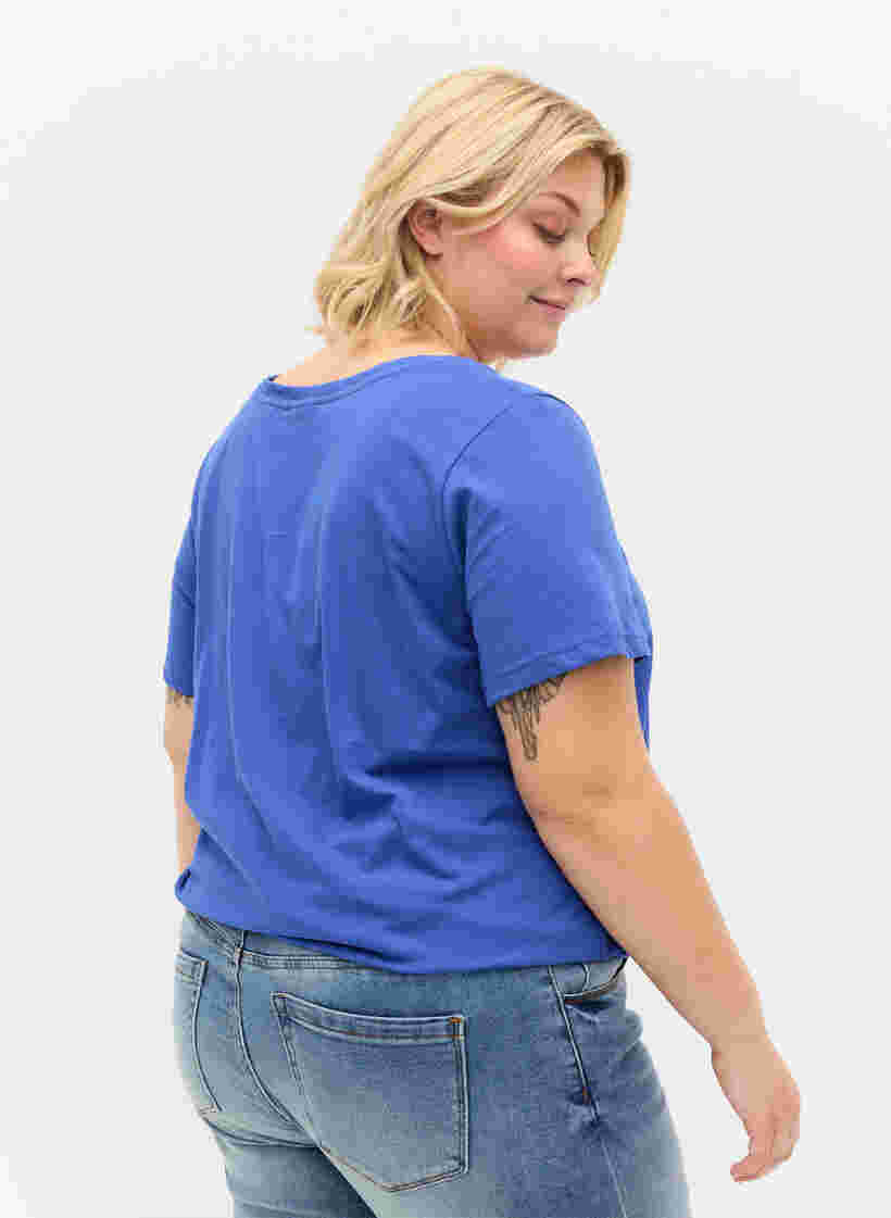 Lyhythihainen t-paita pyöreällä pääntiellä, Dazzling Blue MB, Model image number 1