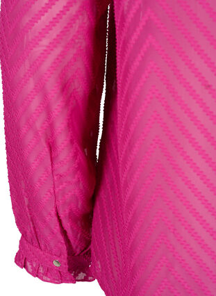 Paitapusero, jossa on röyhelöitä ja kuvioitu koostumus, Festival Fuchsia, Packshot image number 3