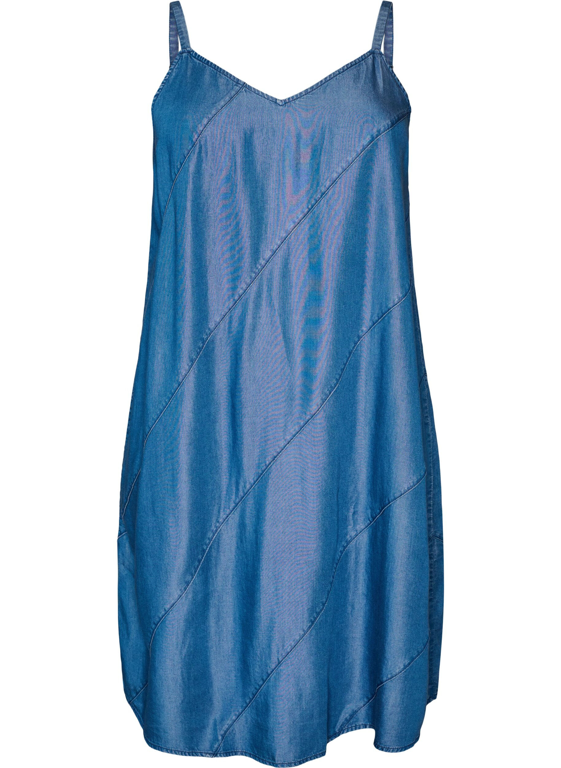 ZizziDenim-look -mekko TENCEL&trade; Lyocellista olkaimilla, Sininen, Packshot image number 0