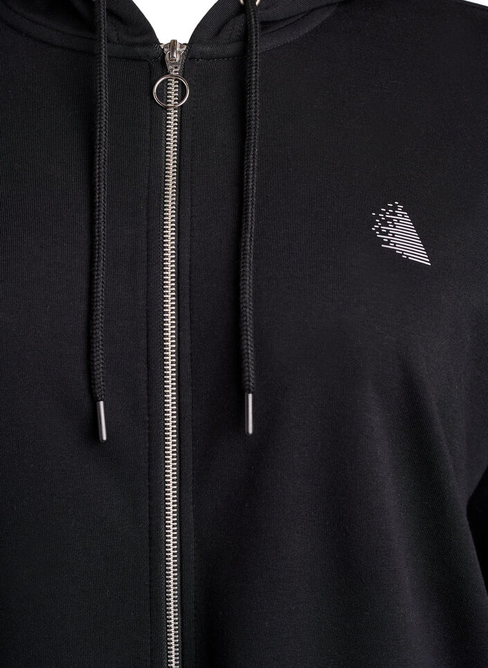 Pitk&auml; swetarineuletakki printtiyksityiskohdilla, Musta, Packshot image number 2