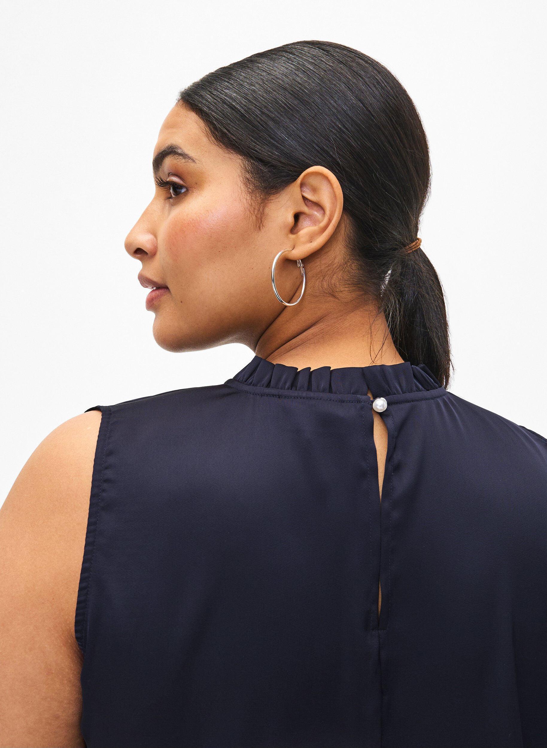 Zizzi Hihaton juhlatoppi satiinista, Night Sky, Model image number 2