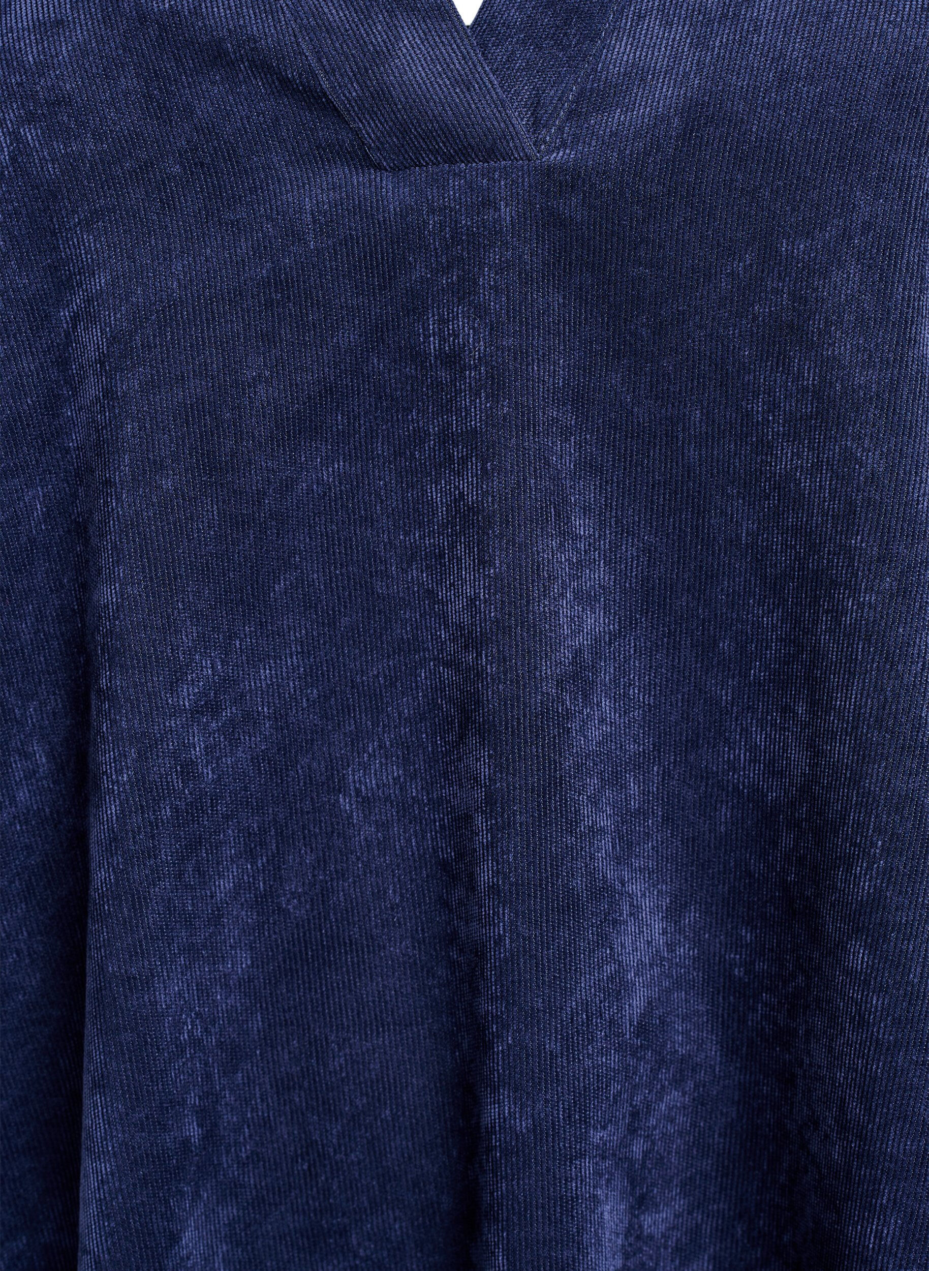 Zizzi Lyhyt samettimekko pitkill&auml; hihoilla, Sininen, Packshot image number 2