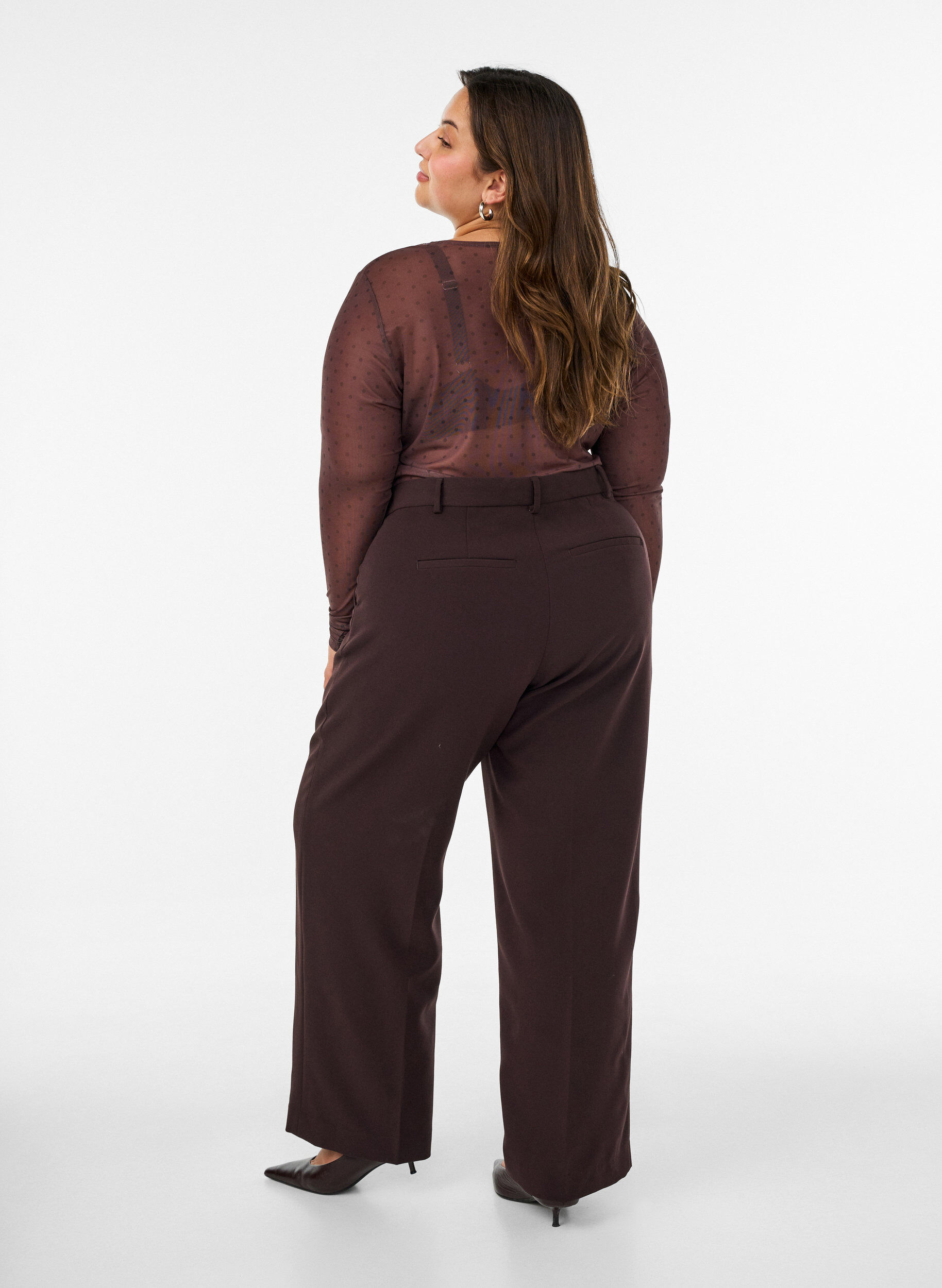 ZizziMesh-pusero printill&auml;, Ruskea, Model image number 2