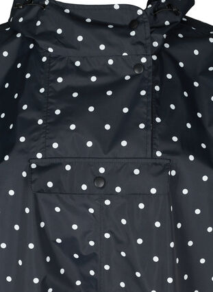 Sadeponcho hupulla ja kuosilla, Black w/ white dots, Packshot image number 2