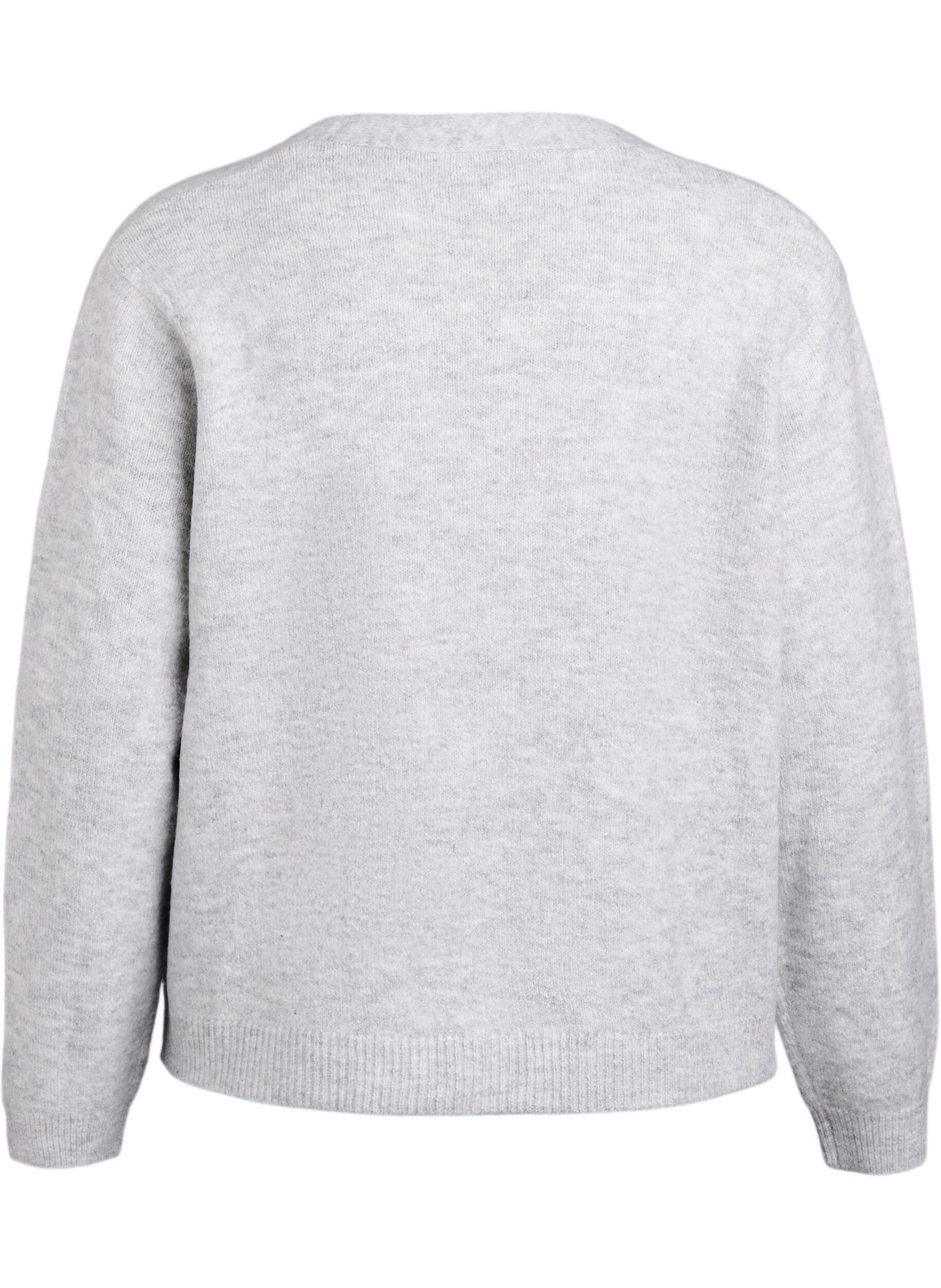 Zizzi Neulekorttilla helminapeilla, Harmaa, Packshot image number 1