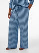 Raidalliset pyjamahousut korkealla vy&ouml;t&auml;r&ouml;ll&auml; ja leveill&auml; lahkeilla, Sininen, Model image number 2