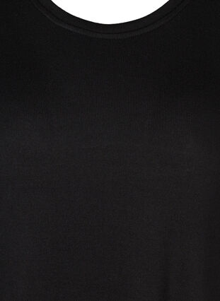 Yksivärinen mekko pitkillä hihoilla ja halkioilla, Black, Packshot image number 2