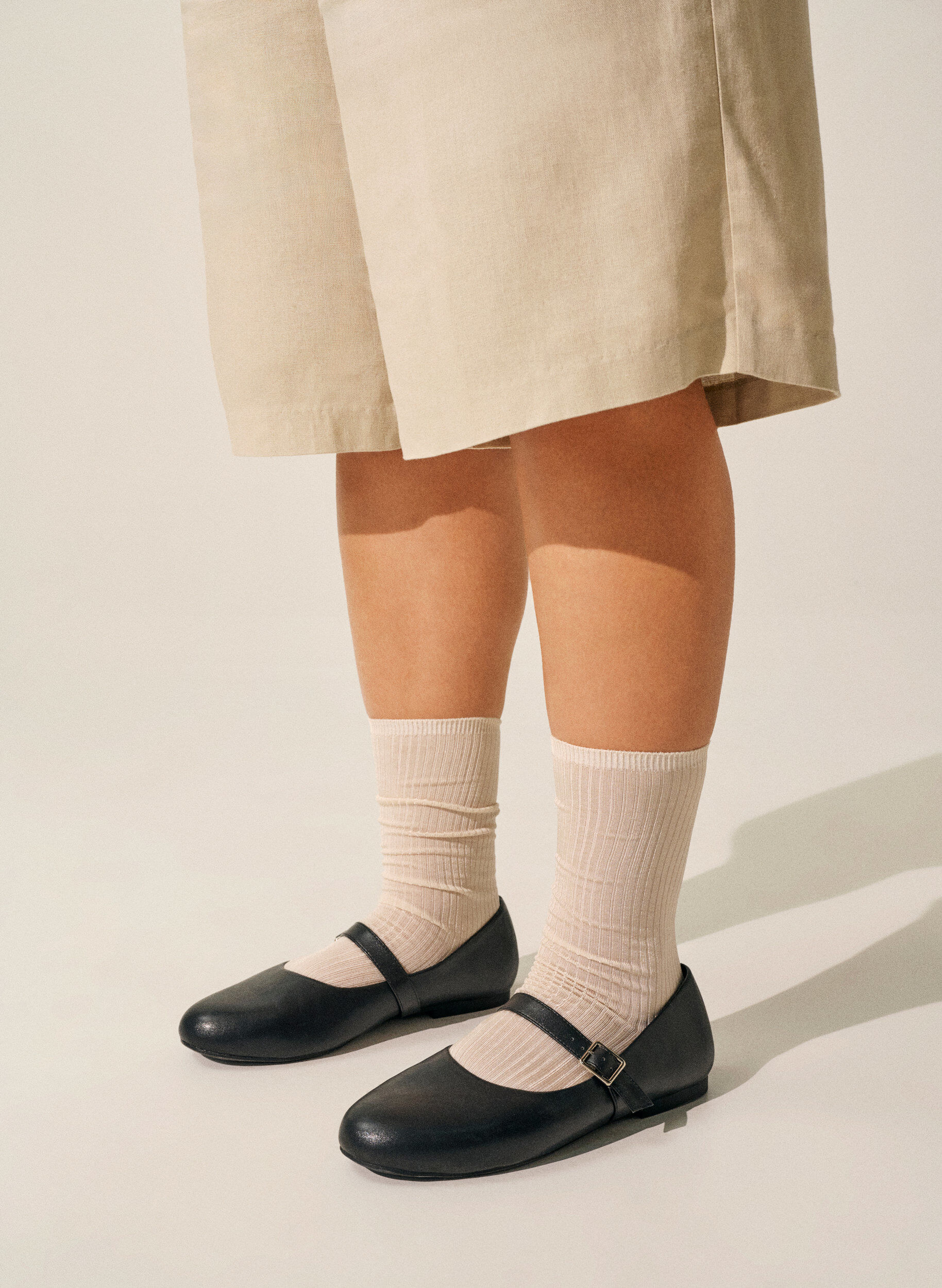 ZizziBallerinat tekonahasta remmill&auml;, Musta, Image image number 0