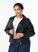 Keinonahkainen biker-takki, Musta, Model image number 0