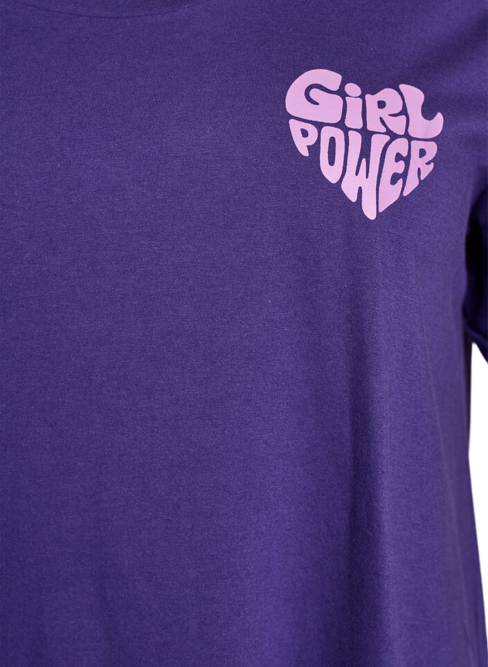 Lyhythihainen yöpaita luomupuuvillaa, Violetti, Packshot image number 2