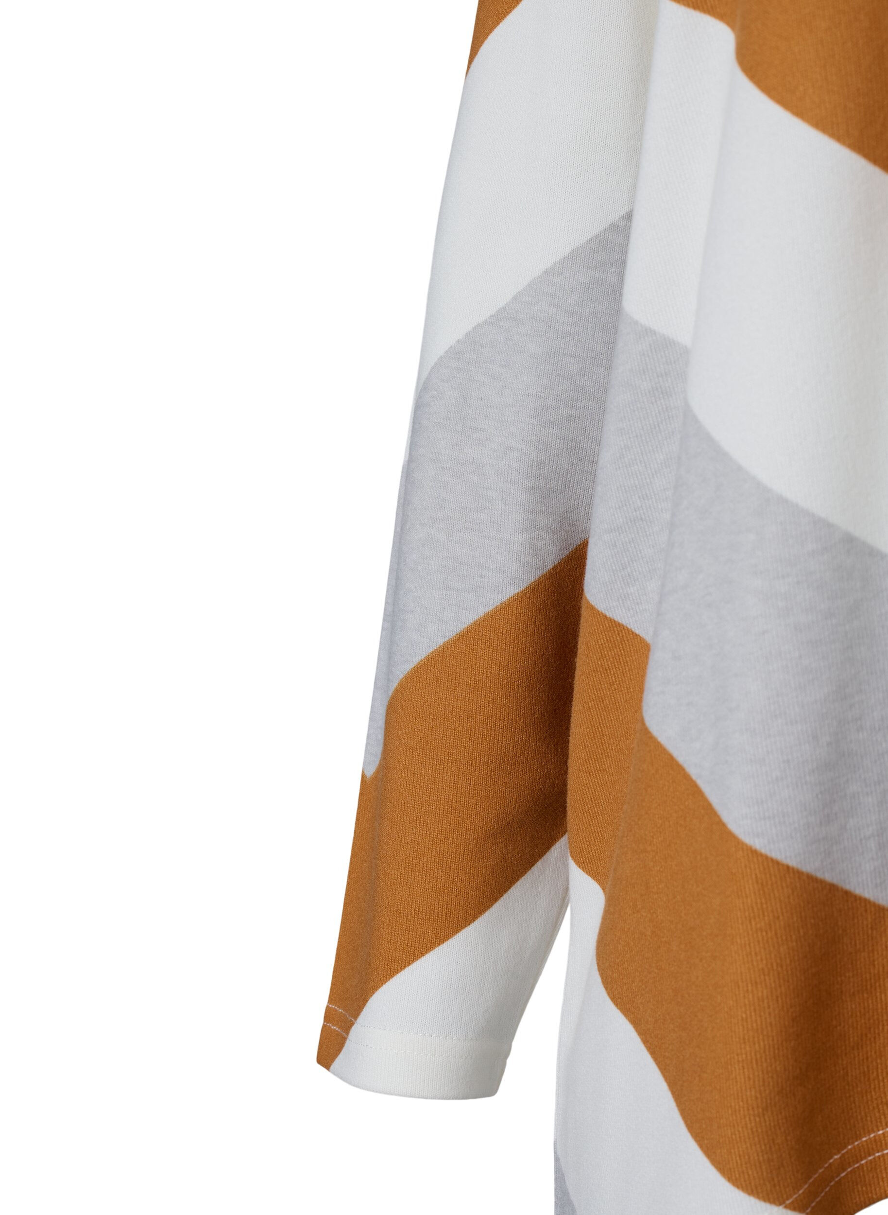 Zizzi Pitk&auml;hihainen kuvioitu pusero, Beige Zig Zag, Packshot image number 3