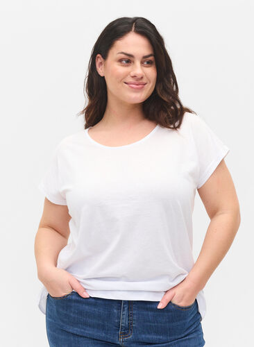 T-paita puuvillasekoitteesta, Bright White, Model image number 0