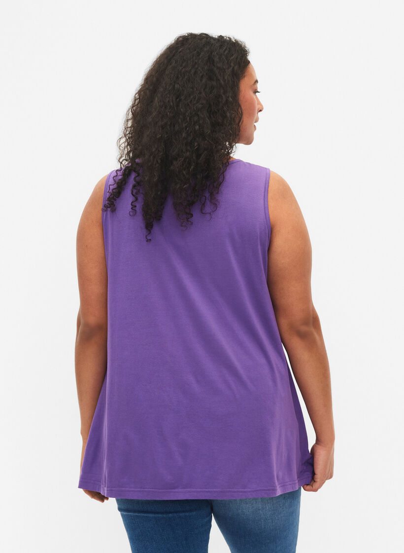2 kpl puuvillasekoitetoppeja, Deep Lavender/Black, Model image number 1