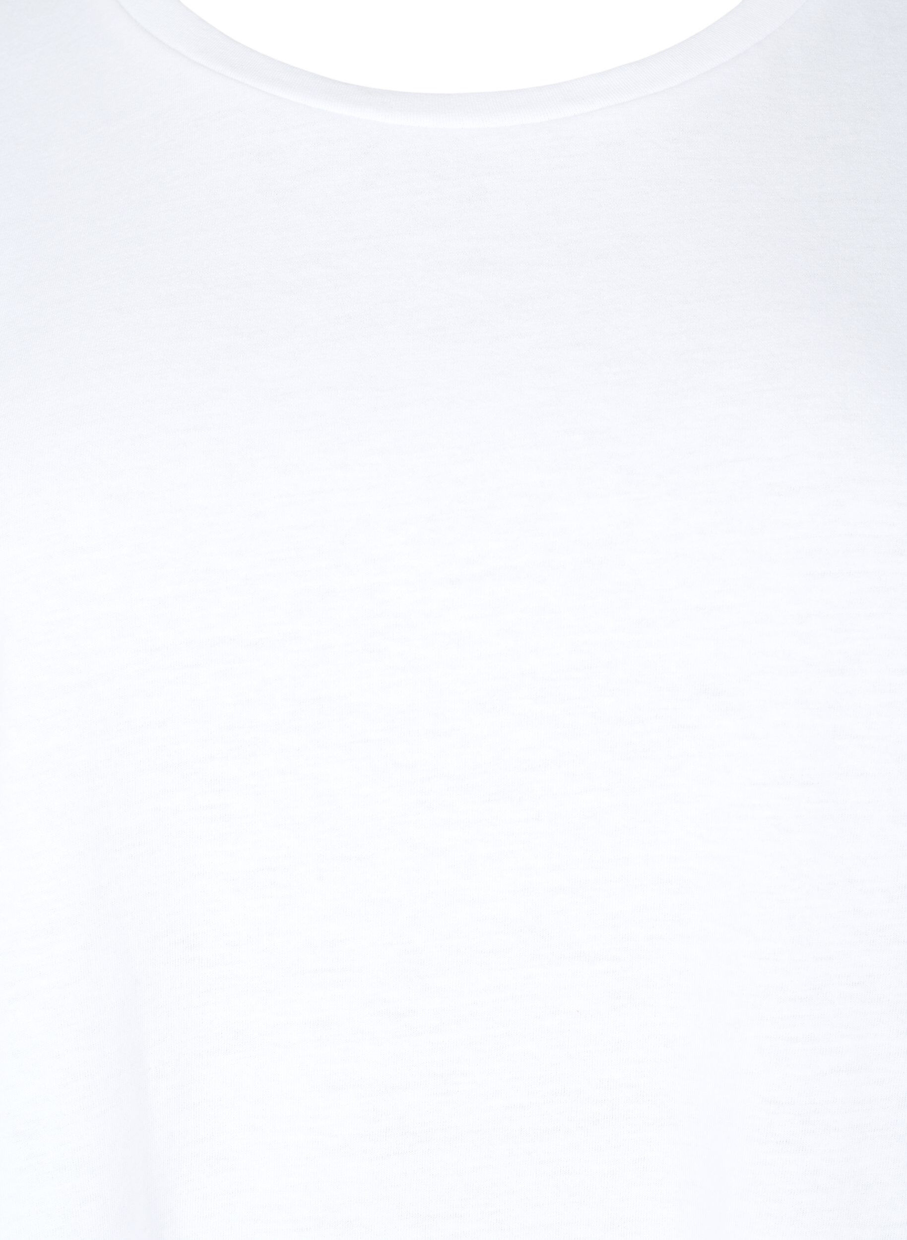 Zizzi Lyhythihainen puuvillasekoite t-paita, Valkoinen, Packshot image number 2