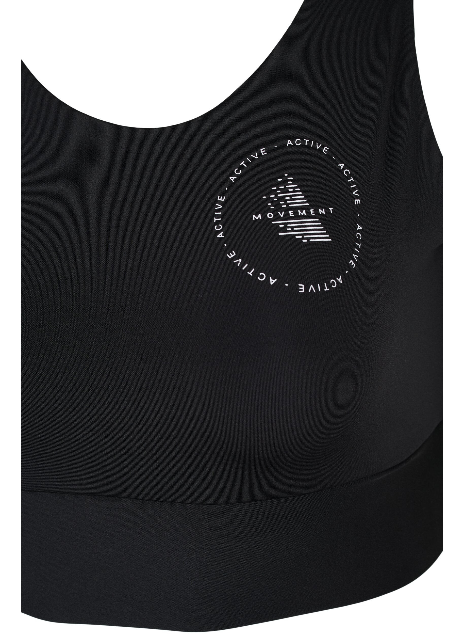 Zizzi CORE, MID SUPPORT SPORTS BRA - Urheilurintaliivit, Black, Packshot image number 2