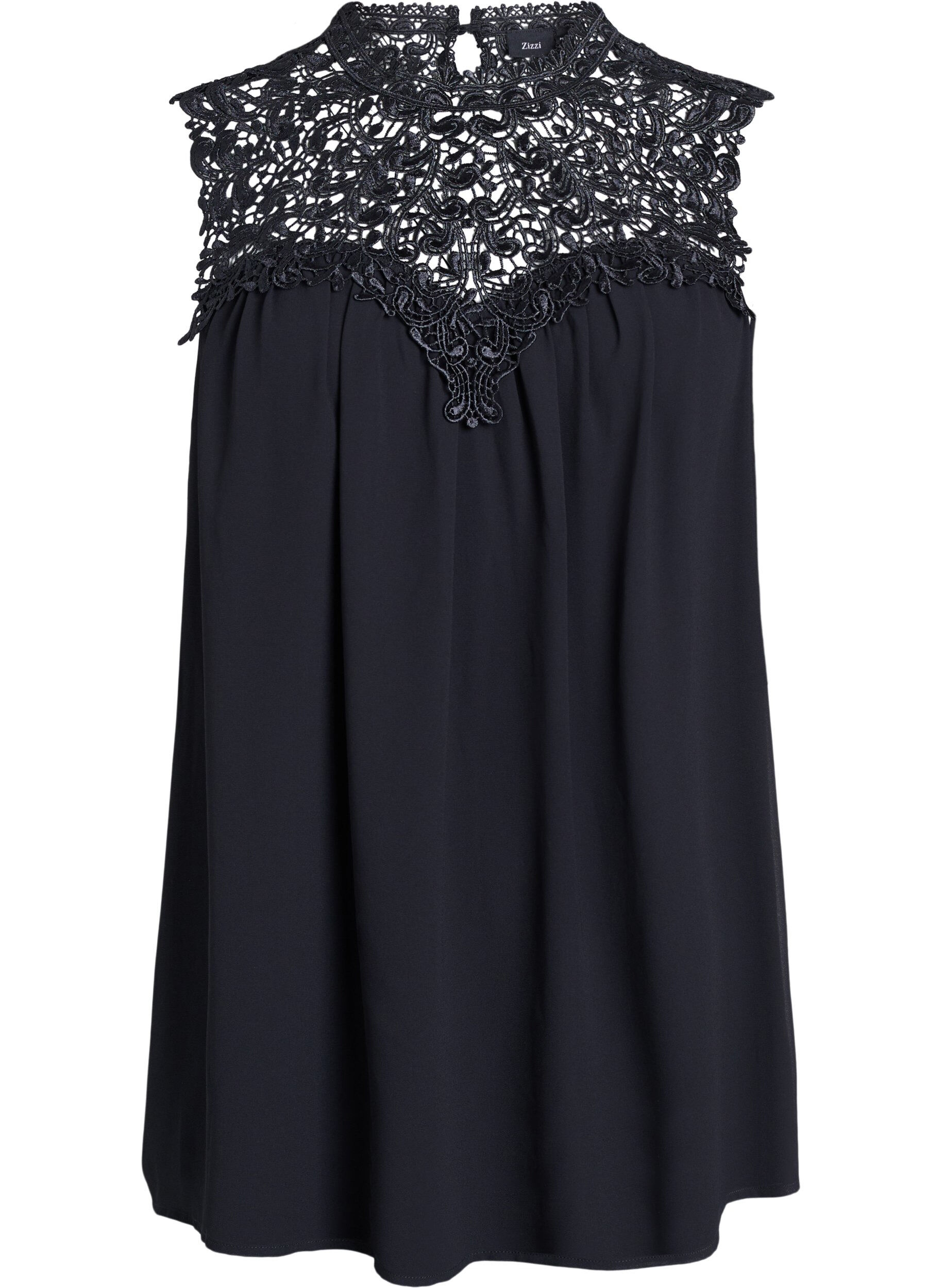 Hihaton juhlatoppi, jossa on virkattu osa