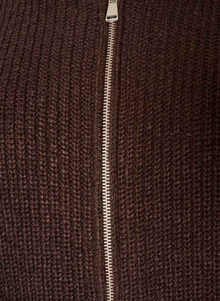 Neuletakki vetoketjulla, Ruskea, Packshot image number 2