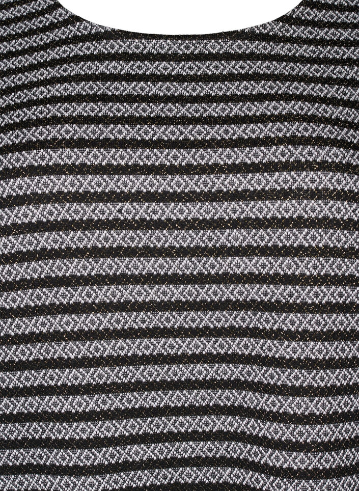 Raitakuvioinen pusero pyöreällä pääntiellä, Black Stripe, Packshot image number 2