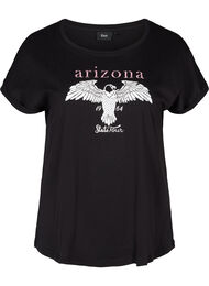 Lyhythihainen puuvillainen t-paita printillä, Black w. Arizona 