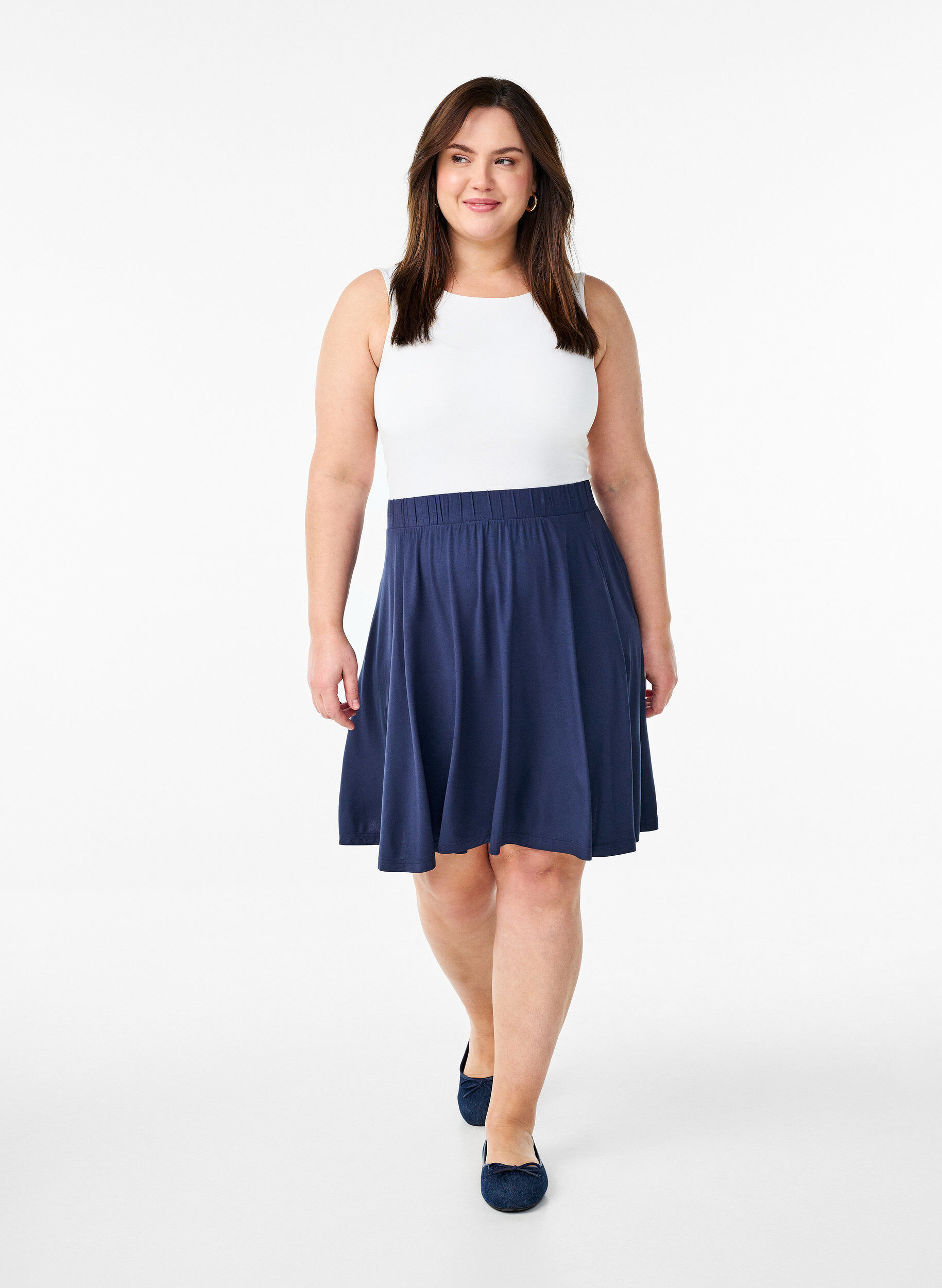 Zizzi V&auml;lj&auml; viskoosihame, Sininen, Model image number 1