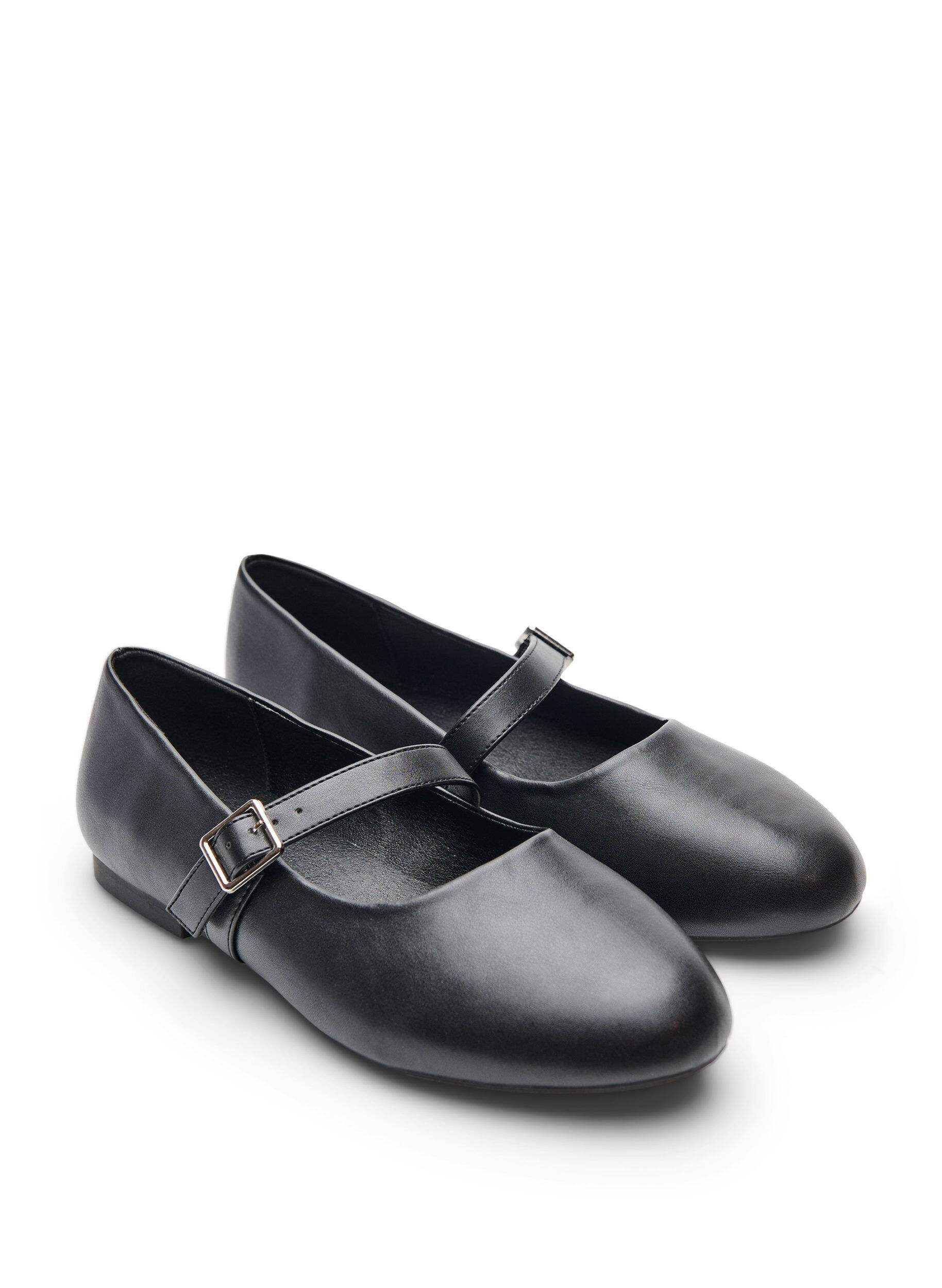 ZizziBallerinat tekonahasta remmill&auml;, Musta, Packshot image number 1