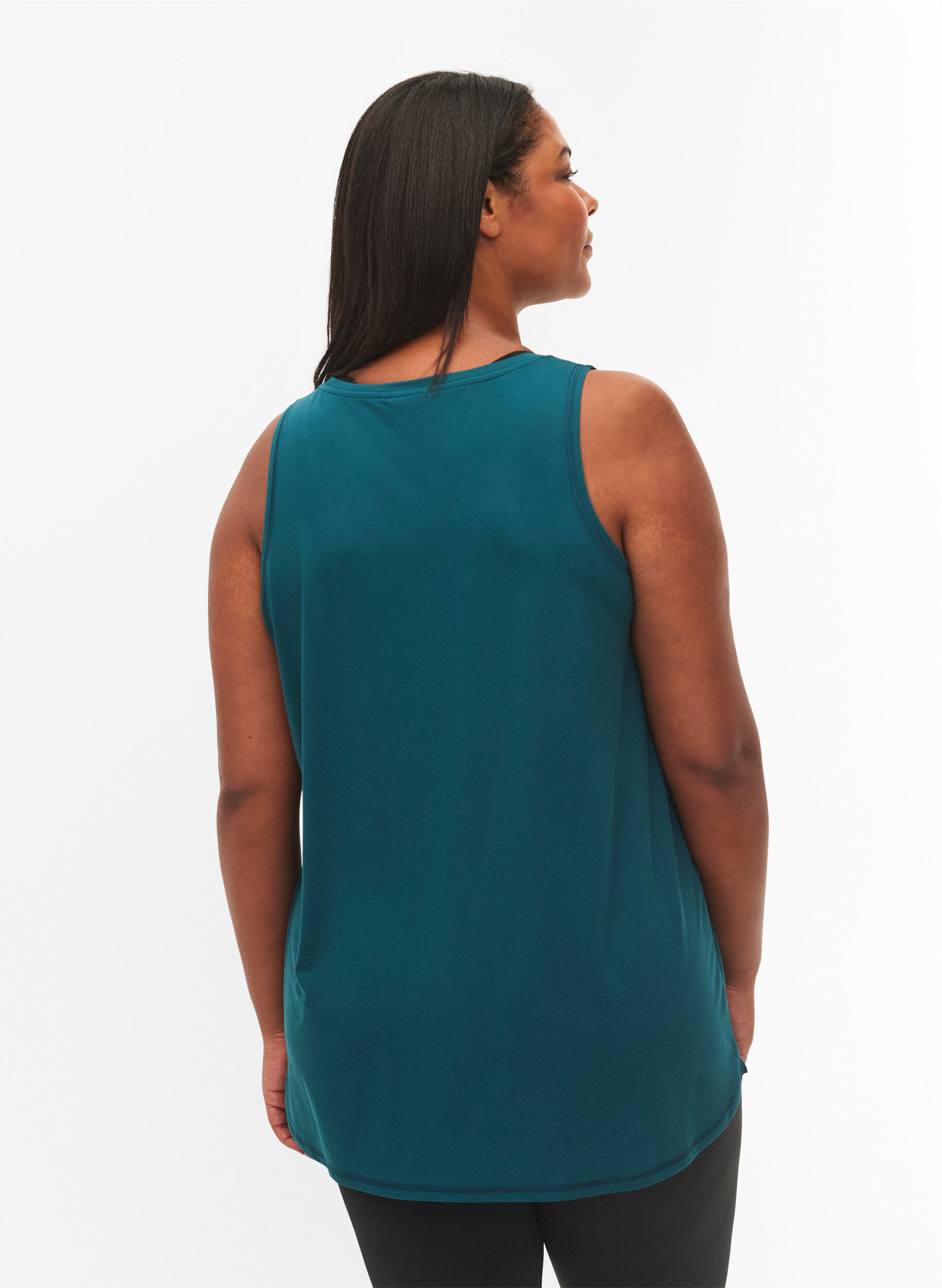 Zizzi Treenitoppi V-p&auml;&auml;ntiell&auml;, Vihre&auml;, Model image number 2