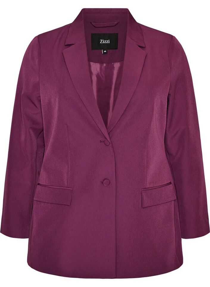 Klassinen bleiseri nappikiinnityksell&auml;, Violetti, Packshot image number 0