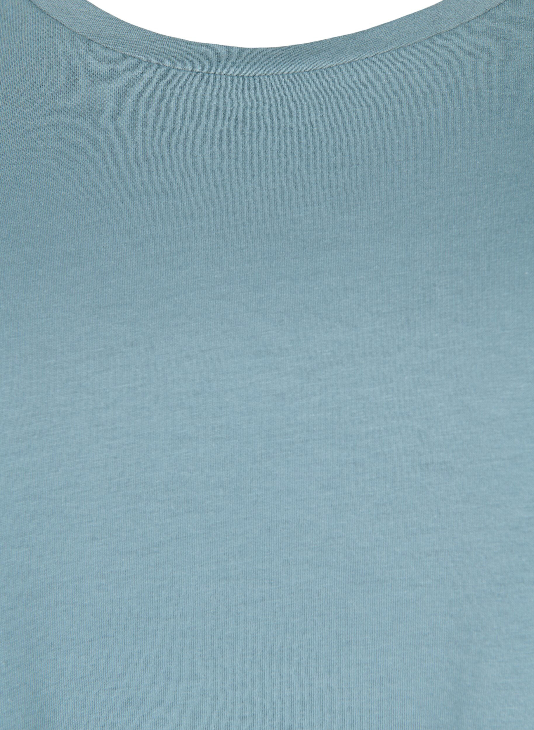 ZizziLyhythihainen t-paita puuvillasekoitteesta, Sininen, Packshot image number 2