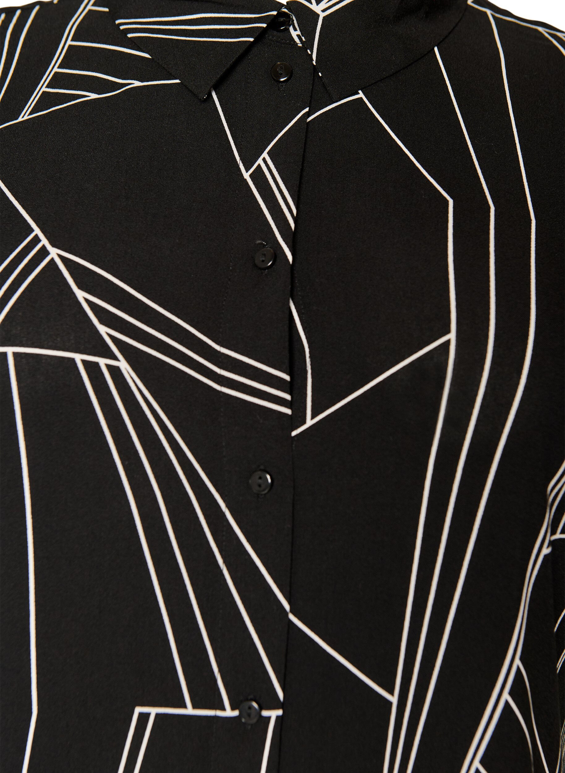 Zizzi V&auml;lj&auml; pitk&auml; paita viskoosista, Musta, Packshot image number 2