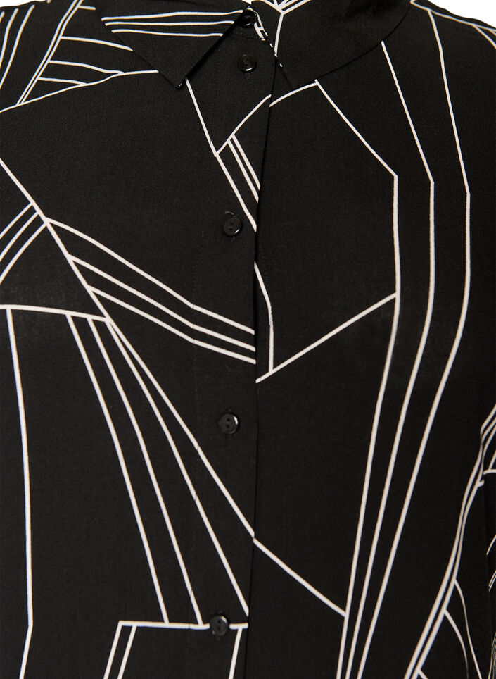 V&auml;lj&auml; pitk&auml; paita viskoosista, Musta, Packshot image number 2