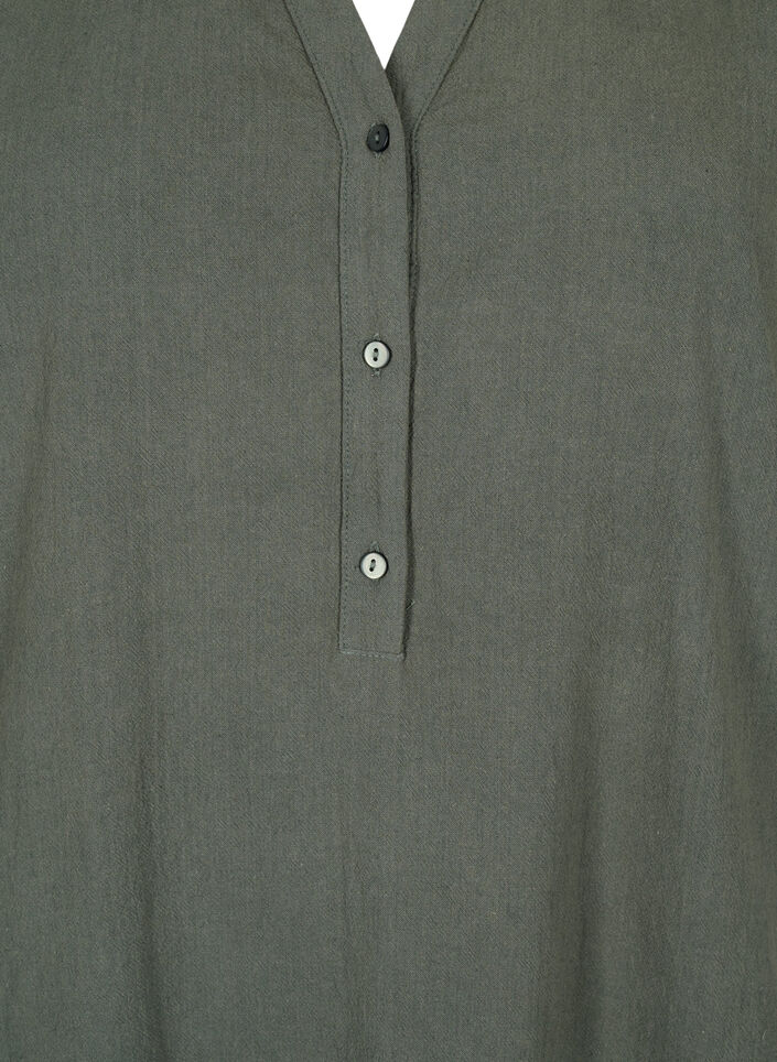 FLASH - Lyhythihainen midimekko puuvillasta, Balsam Green, Packshot image number 2