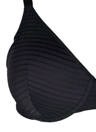Muotoillut rintaliivit raidallisella verkolla, Black, Packshot image number 2